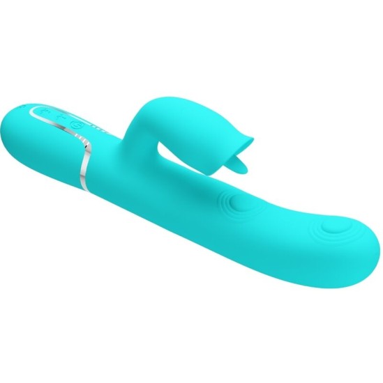 Pretty Love Flirtation PRETTY LOVE - RABBIT VIBRATOR WITH LICKING AQUA GREEN