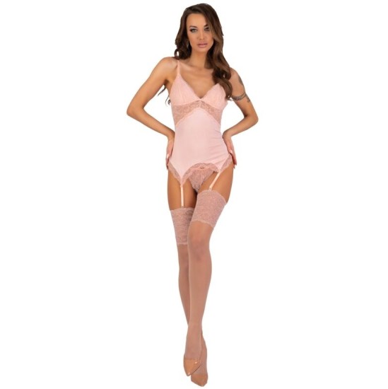 Livco Corsetti Sets LIVCO CORSETTI FASHION - КОМПЛЕКТ PERSINNE PEACH КОРСЕТ + ТРУСИКИ + ЧУЛКИ