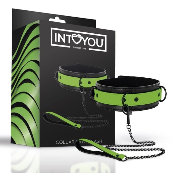 Intoyou Shining Line Glow in the Dark Collar with Leash