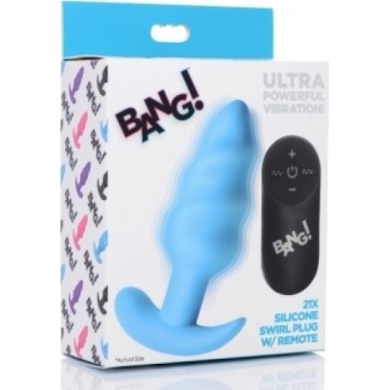 Xr - Bang! VIBRATED ANAL TORNADO SILICONE USB W/ BLUE CONTROL