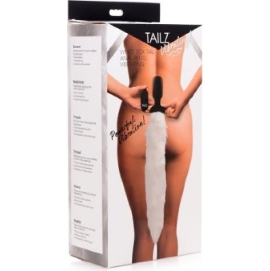 Xr - Tailz WHITE FOX USB VIBRATOR TAIL PLUG WITH REMOTE