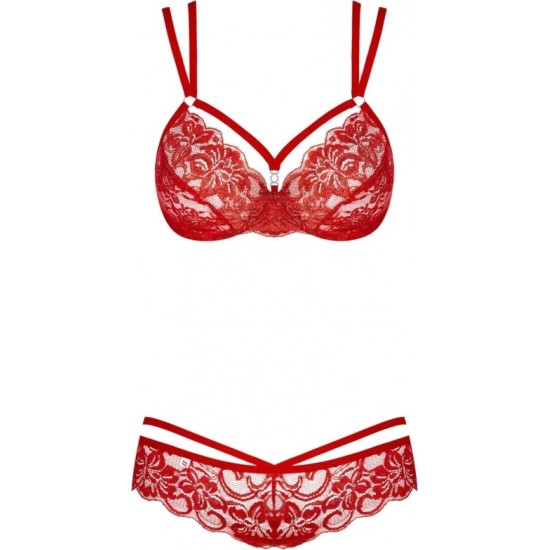 Obsessive 860-SET-3 2-PCS SET RED S/M