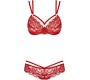 Obsessive 860-SET-3 2-PCS SET RED S/M