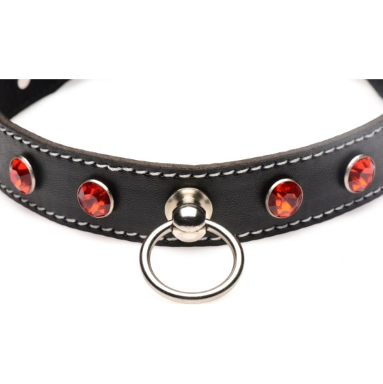 Xr - Strict RED STONES CHOKER NECKLACE WITH RING