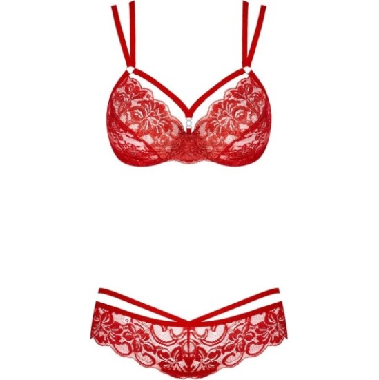 Obsessive 860-SET-3 2-PCS SET RED S/M