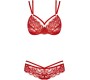 Obsessive 860-SET-3 2-PCS SET RED S/M