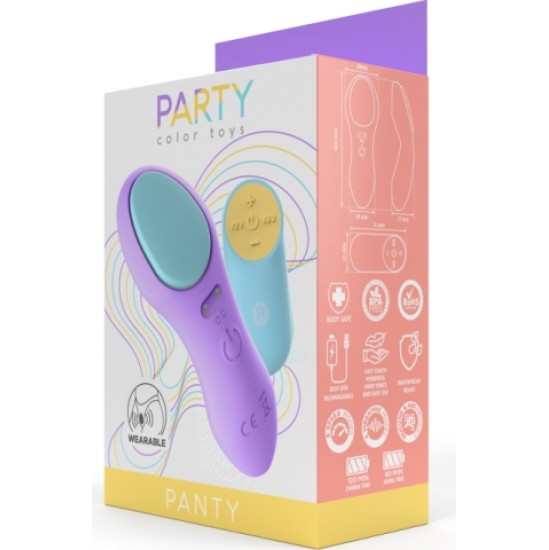 Party Color Toys ТРУСИЧЕСКИЙ ВИБРАТОР С USB-УПРАВЛЕНИЕМ LILA