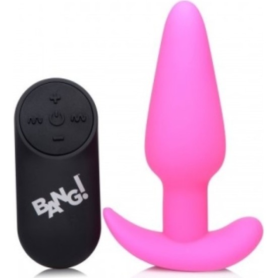 Xr - Bang! VIBRATED ANAL T-SHAPE SILICONE USB W/ PINK CONTROL