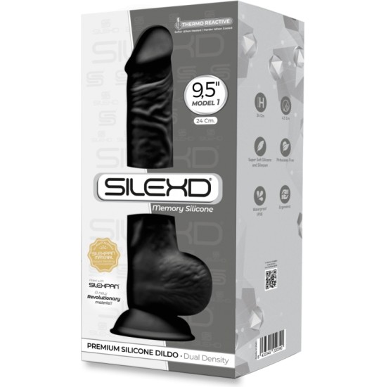 Silexd SILIKONA DILDO MODELIS 3 9'5 BLACK"