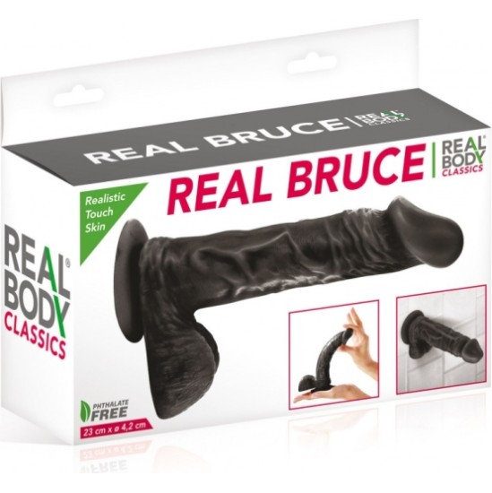 Real Body BRUCE BLACK REALISTIC PENIS 23 CM