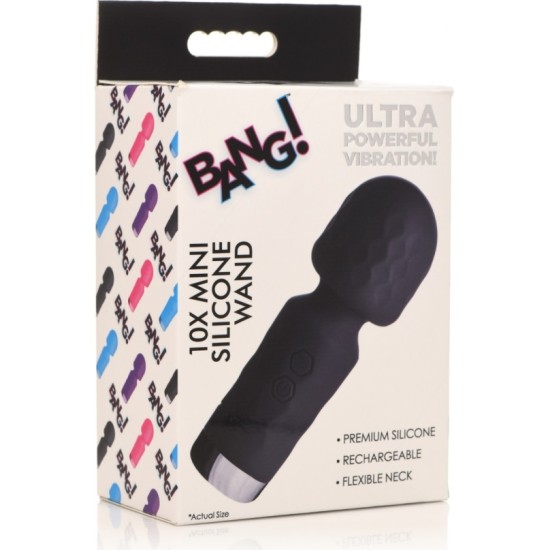 Xr - Bang! MINI RECHARGEABLE WAND MASSAGER BLACK SILICONE