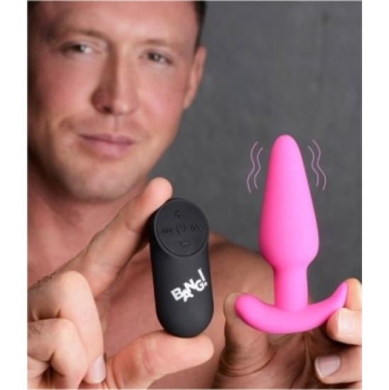 Xr - Bang! VIBRATED ANAL T-SHAPE SILICONE USB W/ PINK CONTROL