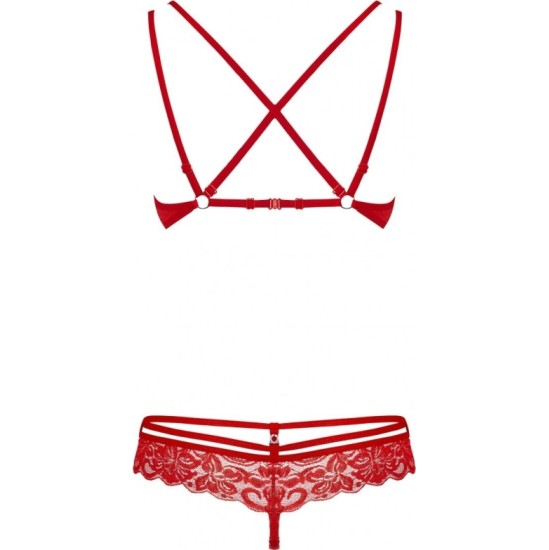 Obsessive 860-SET-3 2-PCS SET RED S/M