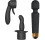 Dorcel WANDERFUL BLACK MASSAGER KIT WITH TWO ACCESSORIES