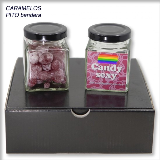 Divertysex PACK 6 CANDY SEXY SMALL GLASS JAR FLAG