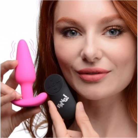 Xr - Bang! VIBRATED ANAL T-SHAPE SILICONE USB W/ PINK CONTROL