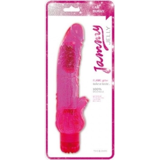 Toyz4Lovers JAMMY JELLY ПЛАМЯ С БЛЕСКАМИ РОЗОВЫЙ ВИБРАТОР