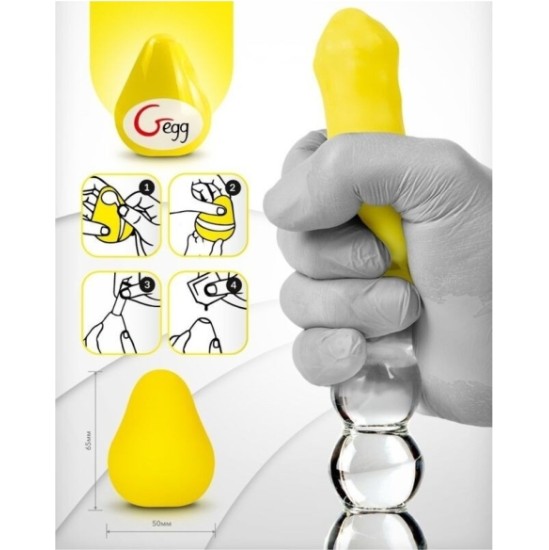 G Vibe (Fun Toys) GEGG YELLOW ATKĀRTI IZMANTOJAMS VĪRIEŠU MASTURBATORS