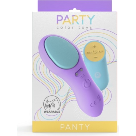 Party Color Toys LILA USB-JUHTIMISEGA PÜKSIKUKESTE VIBRAATOR