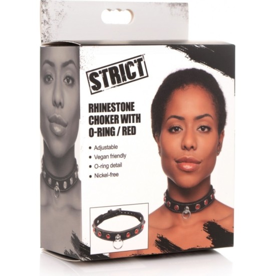 Xr - Strict RED STONES CHOKER NECKLACE WITH RING