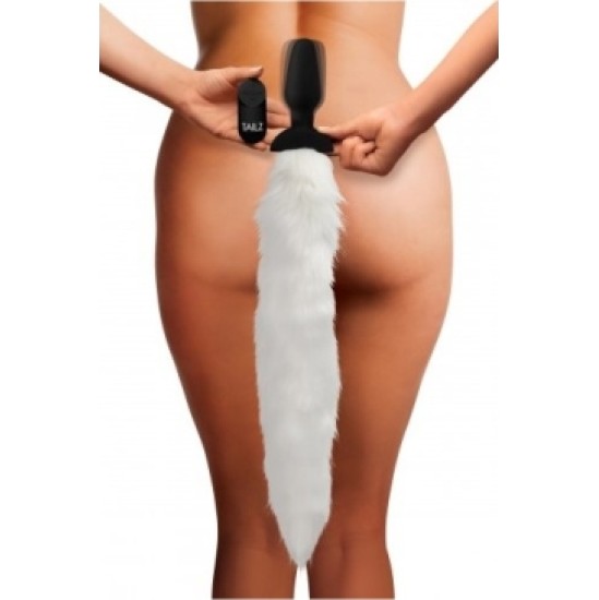 Xr - Tailz WHITE FOX USB VIBRATOR TAIL PLUG WITH REMOTE