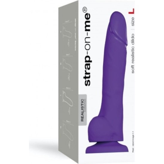 Strap-On-Me PURPLE SOFT SILICONE REALISTIC PENIS L