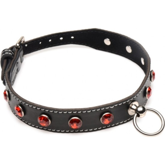 Xr - Strict RED STONES CHOKER NECKLACE WITH RING