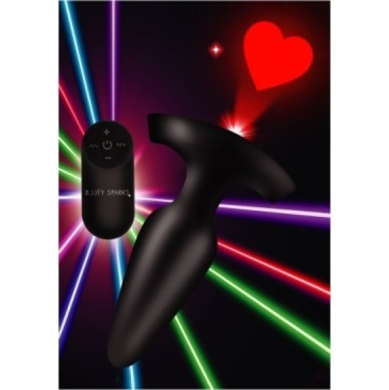 Xr - Booty Sparks SILICONE ANAL PLUG W/ LASER HEART M CONTROL