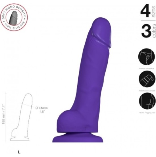 Strap-On-Me PURPLE SOFT SILICONE REALISTIC PENIS L