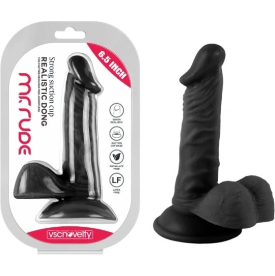 Vscnovelty REĀLISTS PENIS MR RUDE BLACK 16,5 CM