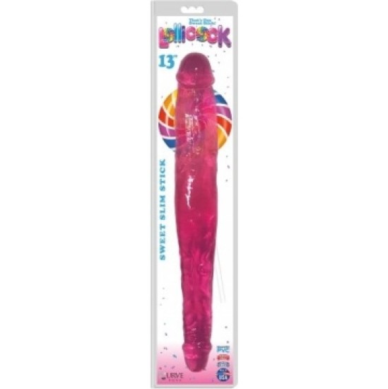 Xr - Lollicock DUBULTĀ DILDO SLIM STICK 33 CM ROZĀ