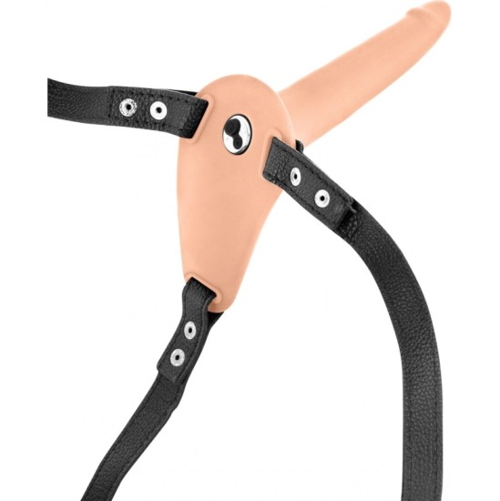 Fetish Tentation STRAP-ON FLESH SILICONE HARNESS USB VIBRATOR 155 CM