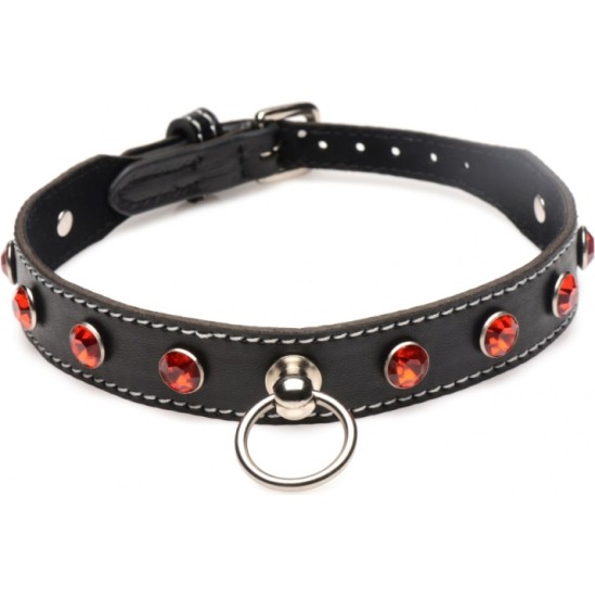 Xr - Strict RED STONES CHOKER NECKLACE WITH RING