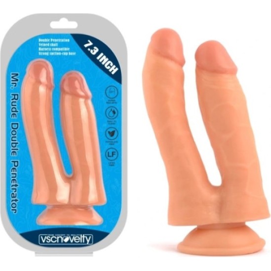 Vscnovelty REĀLISTS PENIS DUBULTĀS IEDZĪVOTĪBAS MĪGUMS 18,5 CM