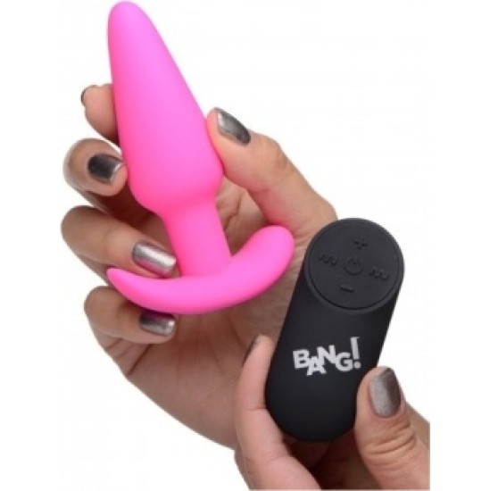 Xr - Bang! VIBRATED ANAL T-SHAPE SILICONE USB W/ PINK CONTROL