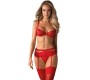 Obsessive HEARTINA 3-GAB KOMPLEKTS RED S/M