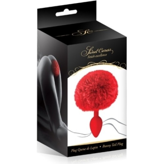 Sweet Caress RED POMPOM SILICONE PLUG