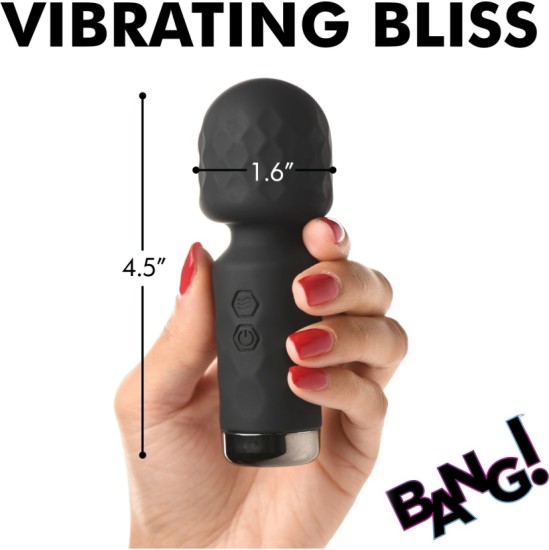 Xr - Bang! MINI TAASLAETAV WAND MASSAGER MUST SILIKOON