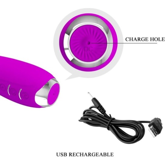 Pretty Love Flirtation PRETTY LOVE - HECTOR RECHARGEABLE ELECTROSHOCK VIBRATOR WATERPROOF PURPLE