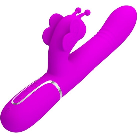 Pretty Love Flirtation PRETTY LOVE — DAUDZFUNKCIJAS ZAŠU VIBRATORS 4 IN 1 BUTTERFLY FUCHSIA