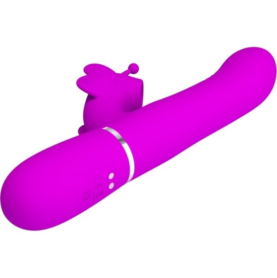 Pretty Love Flirtation PRETTY LOVE — DAUDZFUNKCIJAS ZAŠU VIBRATORS 4 IN 1 BUTTERFLY FUCHSIA