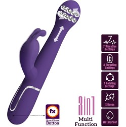 Pretty Love Flirtation PRETTY LOVE – DEJON RABBIT VIBRATOR 3 IN 1 DAUGIAFUNKCIJA PURPLE