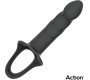 Action Strap-On ar Hollow Dildo Premium Silikona izmērs S Black