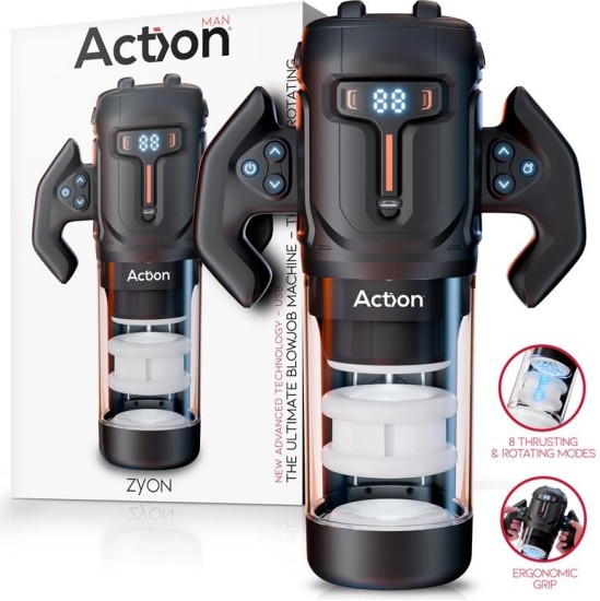 Action Zyon Advance automatinis stumiantis ir besisukantis masturbatorius