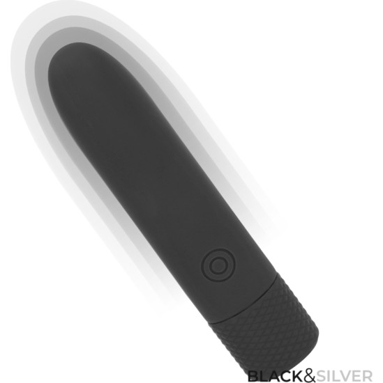 Black&Amp;Silver BLACK & SILVER — GERI USB UZLĀDĒJAMA VIBRĒJOŠA BULLET 8 VIBRATIONS BLACK 10 X 2,2 CM