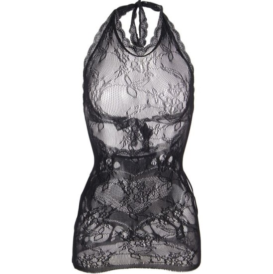 Subblime Dresses SUBBLIME - 952075 SHORT FISHNET DRESS WITH BACK BACK AND HEART DETAIL BLACK ONE SIZE