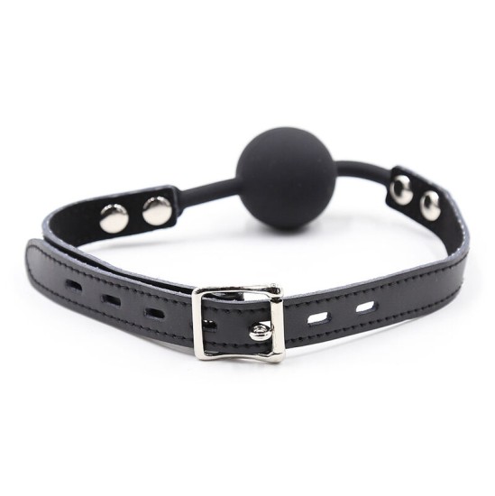 Ohmama Fetish SILICONE BALL GAG WITH LEATHER BELT