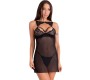 Livco Corsetti Sets LIVCO CORSETTI FASHION — KROLINA LC 90734 CHEMISE + THONG BLACK S/M