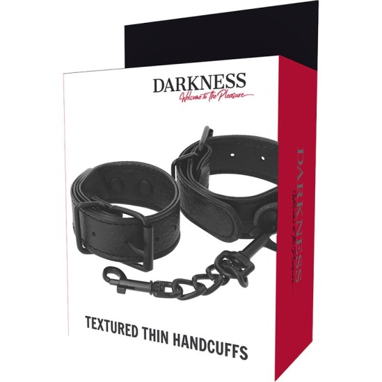 Darkness Bondage ТЕМНОТА - ШИРОКИЕ ТОНКИЕ ТЕКСТУРИРОВАННЫЕ НАРУЧНИКИ