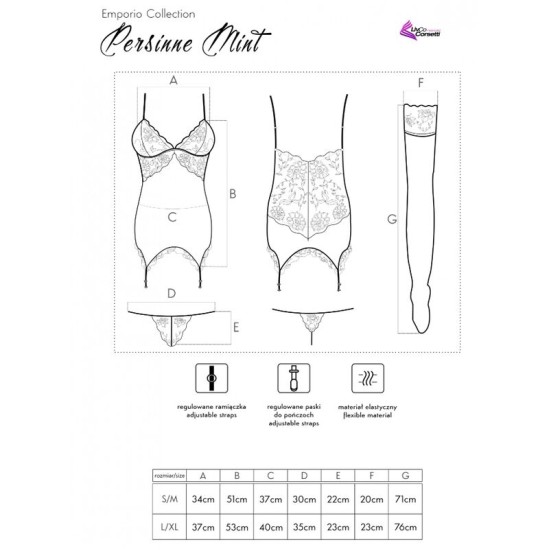 Livco Corsetti Sets LIVCO CORSETTI FASHION - PERSINNE MIT EMPORIO SET CORSET + PANTY + STOCKINGS